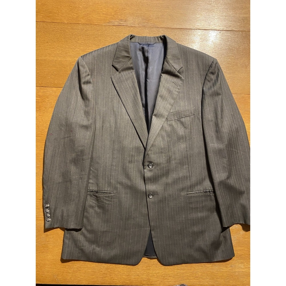Hickey Freeman‎ For Nordstrom 44R Pinstripe 100% wool Gray blazer Made USA